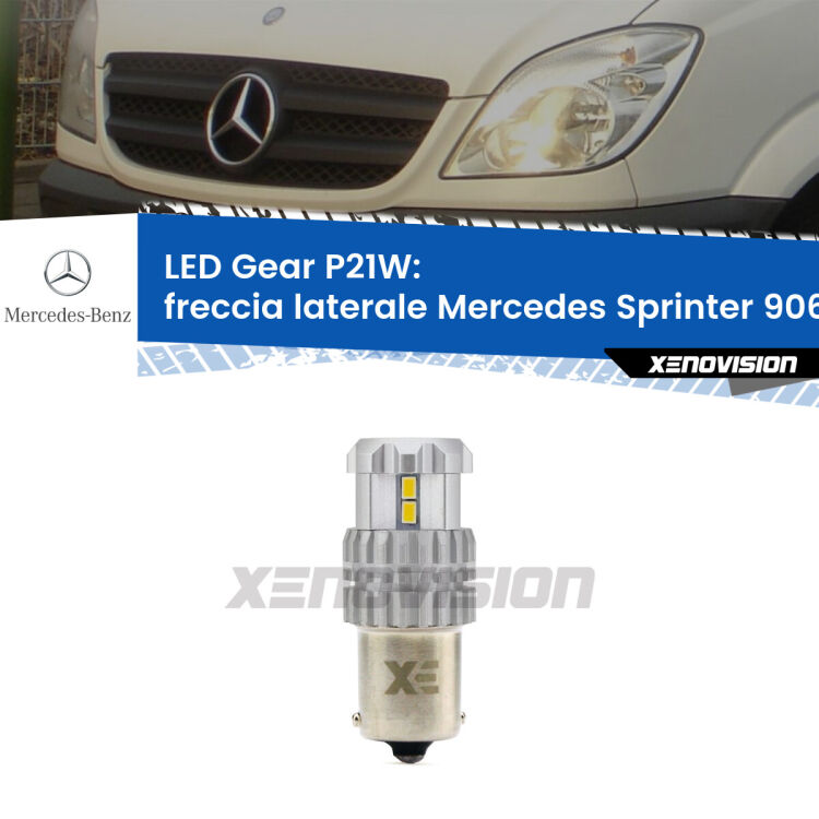 <strong>LED P21W per </strong><strong>freccia laterale Mercedes Sprinter (906) 2006 - 2018</strong><strong>. </strong>Richiede resistenze per eliminare lampeggio rapido, 3x più luce, compatta. Top Quality.

<strong>Freccia laterale LED per Mercedes Sprinter</strong> 906 2006 - 2018. Lampada <strong>P21W</strong>. Usa delle resistenze per eliminare lampeggio rapido.