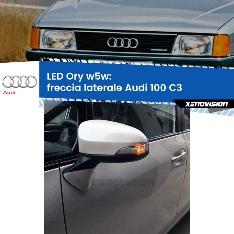 <strong>LED freccia laterale w5w per Audi 100</strong> C3 1982 - 1990. Una lampadina <strong>w5w</strong> canbus luce arancio modello Ory Xenovision.