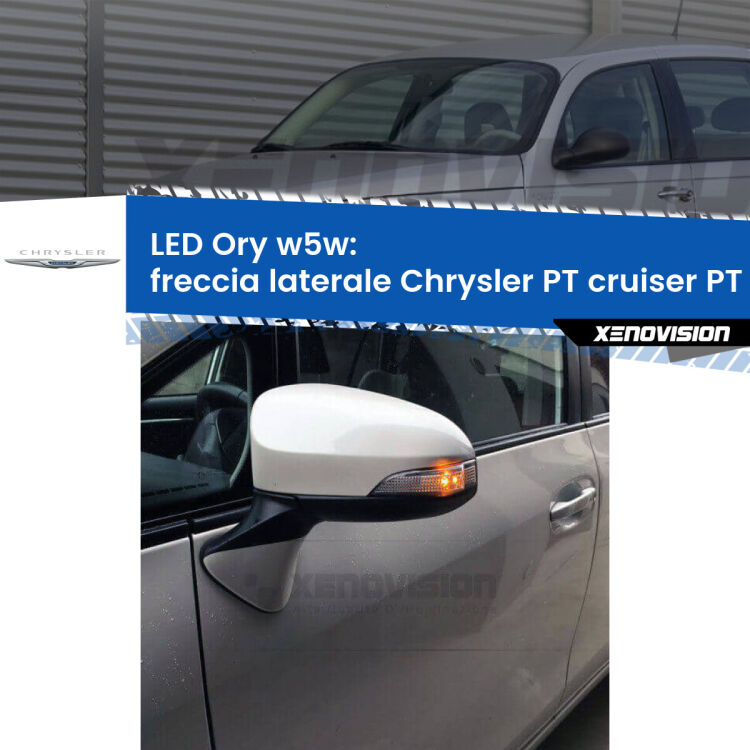 <strong>LED freccia laterale w5w per Chrysler PT cruiser</strong> PT 2000 - 2010. Una lampadina <strong>w5w</strong> canbus luce arancio modello Ory Xenovision.