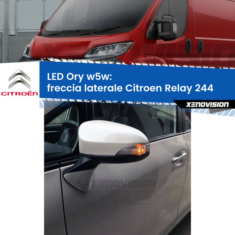 <strong>LED freccia laterale w5w per Citroen Relay</strong> 244 faro bianco. Una lampadina <strong>w5w</strong> canbus luce arancio modello Ory Xenovision.