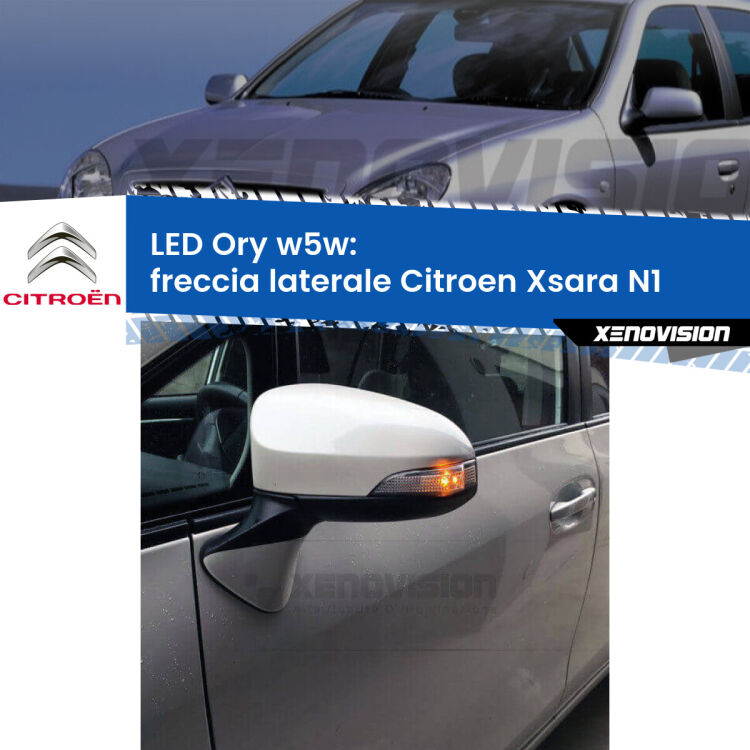 <strong>LED freccia laterale w5w per Citroen Xsara</strong> N1 faro bianco. Una lampadina <strong>w5w</strong> canbus luce arancio modello Ory Xenovision.
