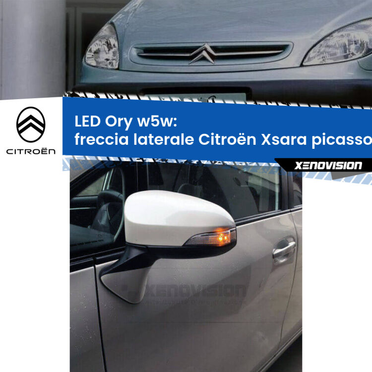 0 Freccia laterale LED per Citroën Xsara picasso  1999 - 2012: Ory w5w <strong>LED freccia laterale w5w per Citroën Xsara picasso</strong>  1999 - 2012. Una lampadina <strong>w5w</strong> canbus luce arancio modello Ory Xenovision.