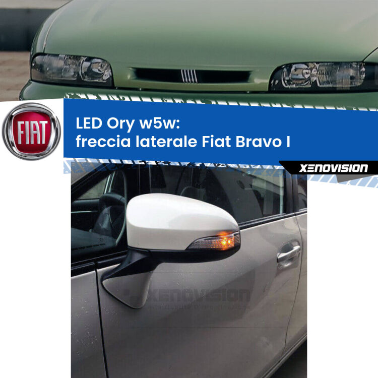 <strong>LED freccia laterale w5w per Fiat Bravo I</strong>  1995 - 2001. Una lampadina <strong>w5w</strong> canbus luce arancio modello Ory Xenovision.