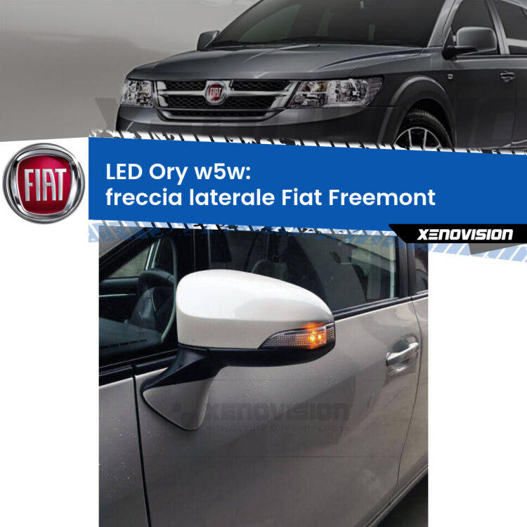 <strong>LED freccia laterale w5w per Fiat Freemont</strong>  2011 - 2016. Una lampadina <strong>w5w</strong> canbus luce arancio modello Ory Xenovision.