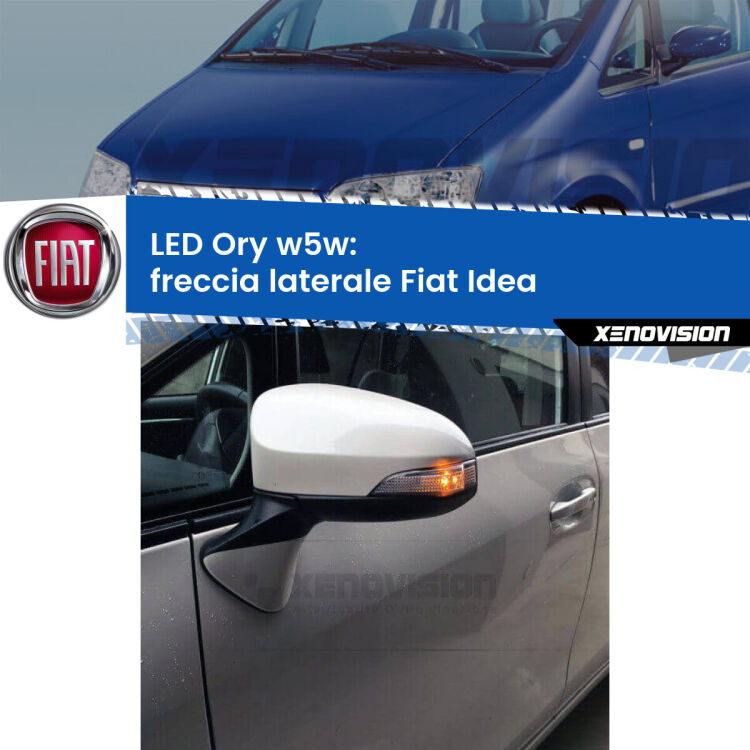 <strong>LED freccia laterale w5w per Fiat Idea</strong>  2003 - 2015. Una lampadina <strong>w5w</strong> canbus luce arancio modello Ory Xenovision.