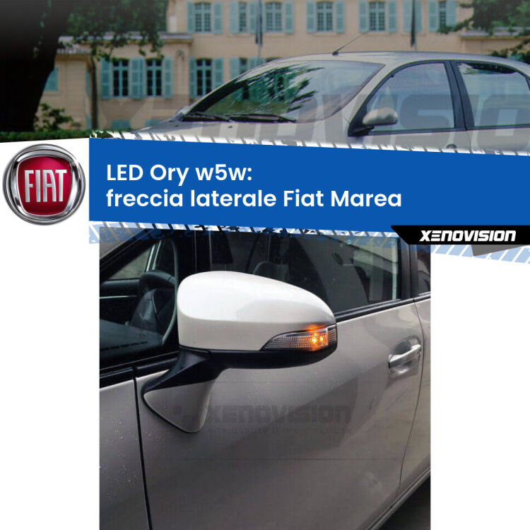 <strong>LED freccia laterale w5w per Fiat Marea</strong>  1996 - 2002. Una lampadina <strong>w5w</strong> canbus luce arancio modello Ory Xenovision.
