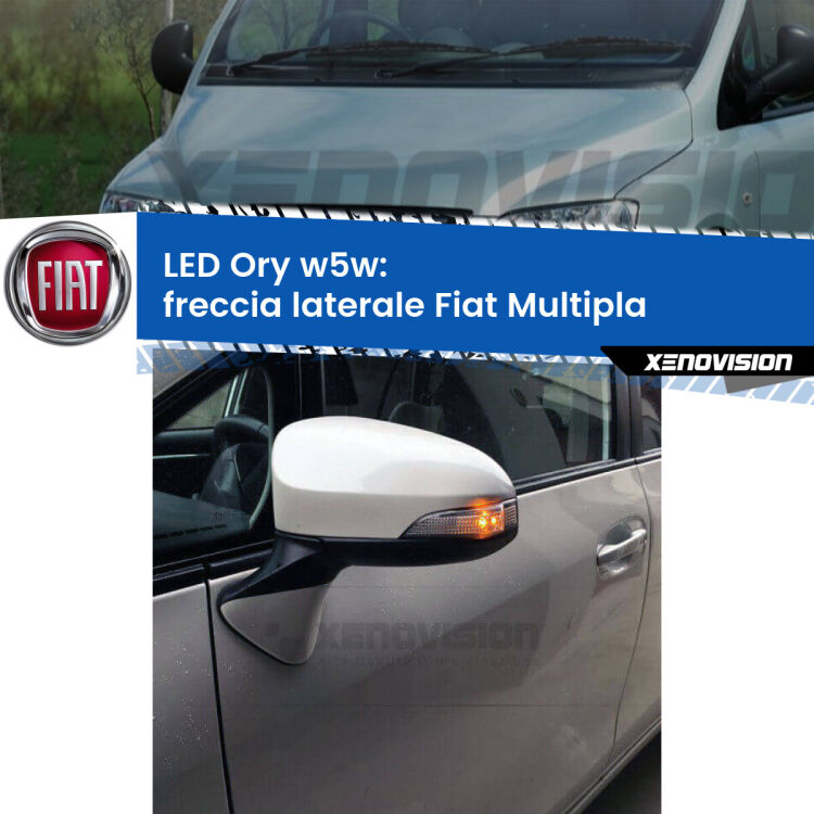 <strong>LED freccia laterale w5w per Fiat Multipla</strong>  1999 - 2010. Una lampadina <strong>w5w</strong> canbus luce arancio modello Ory Xenovision.