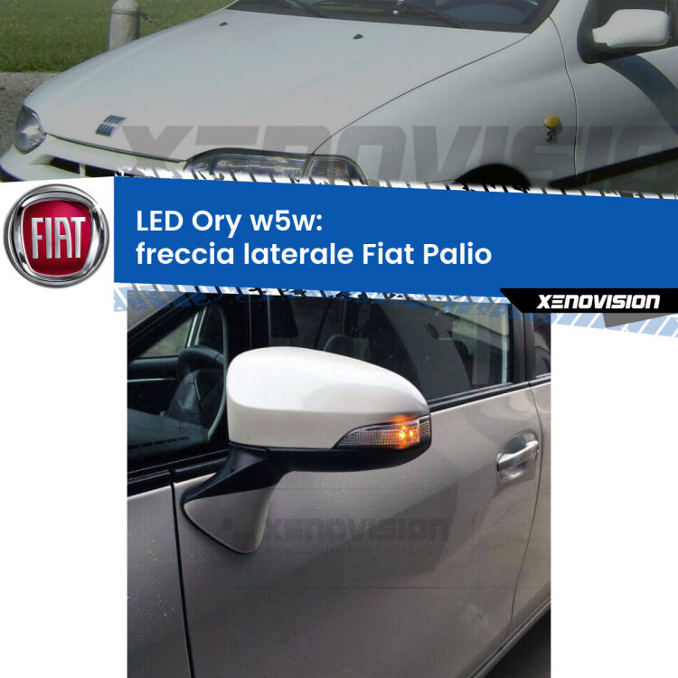 <strong>LED freccia laterale w5w per Fiat Palio</strong>  1996 - 2003. Una lampadina <strong>w5w</strong> canbus luce arancio modello Ory Xenovision.