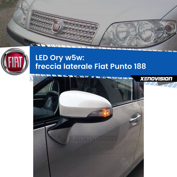<strong>LED freccia laterale w5w per Fiat Punto</strong> 188 1999 - 2010. Una lampadina <strong>w5w</strong> canbus luce arancio modello Ory Xenovision.