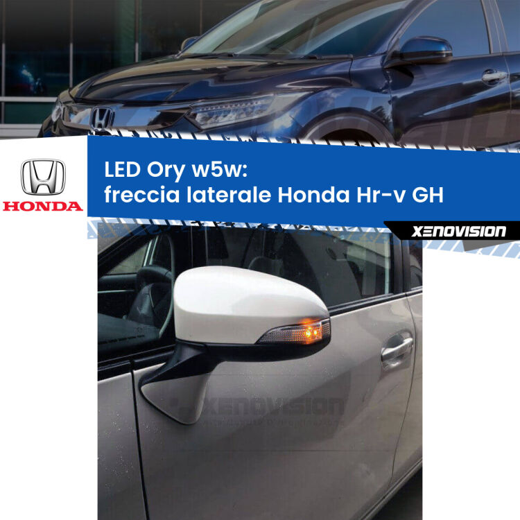 <strong>LED freccia laterale w5w per Honda Hr-v</strong> GH 1998 - 2012. Una lampadina <strong>w5w</strong> canbus luce arancio modello Ory Xenovision.