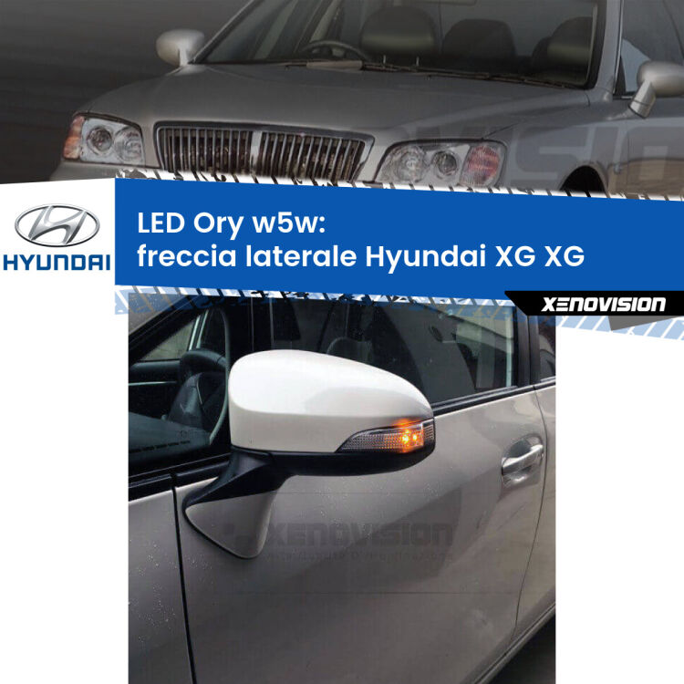 <strong>LED freccia laterale w5w per Hyundai XG</strong> XG 1998 - 2005. Una lampadina <strong>w5w</strong> canbus luce arancio modello Ory Xenovision.