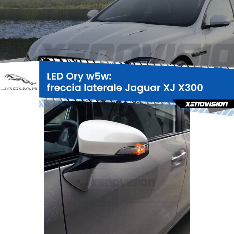 <strong>LED freccia laterale w5w per Jaguar XJ</strong> X300 1994 - 1997. Una lampadina <strong>w5w</strong> canbus luce arancio modello Ory Xenovision.