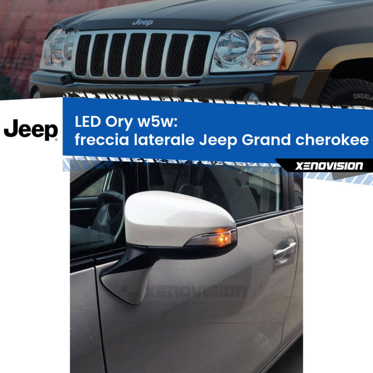 0 Freccia laterale LED per Jeep Grand cherokee III WK 2005 - 2010: Ory w5w <strong>LED freccia laterale w5w per Jeep Grand cherokee III</strong> WK 2005 - 2010. Una lampadina <strong>w5w</strong> canbus luce arancio modello Ory Xenovision.
