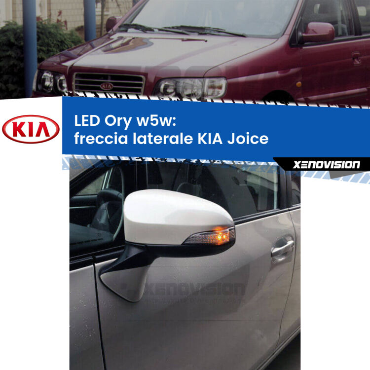 <strong>LED freccia laterale w5w per KIA Joice</strong>  2000 - 2003. Una lampadina <strong>w5w</strong> canbus luce arancio modello Ory Xenovision.