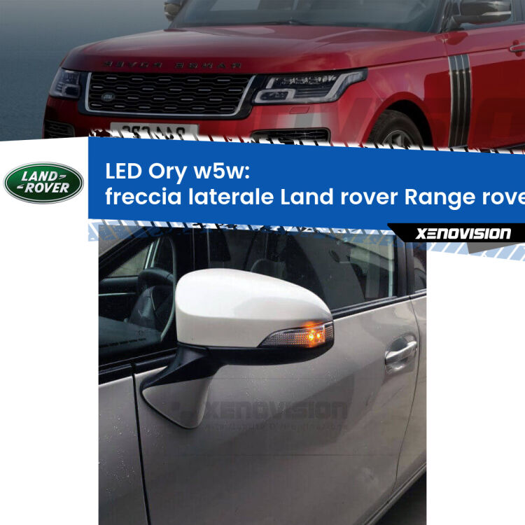 <strong>LED freccia laterale w5w per Land rover Range rover</strong> Mk1 restyling. Una lampadina <strong>w5w</strong> canbus luce arancio modello Ory Xenovision.