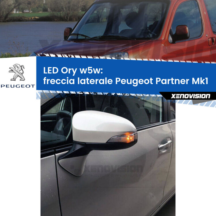 0 Freccia laterale LED per Peugeot Partner Mk1 faro giallo: Ory w5w <strong>LED freccia laterale w5w per Peugeot Partner</strong> Mk1 faro giallo. Una lampadina <strong>w5w</strong> canbus luce arancio modello Ory Xenovision.