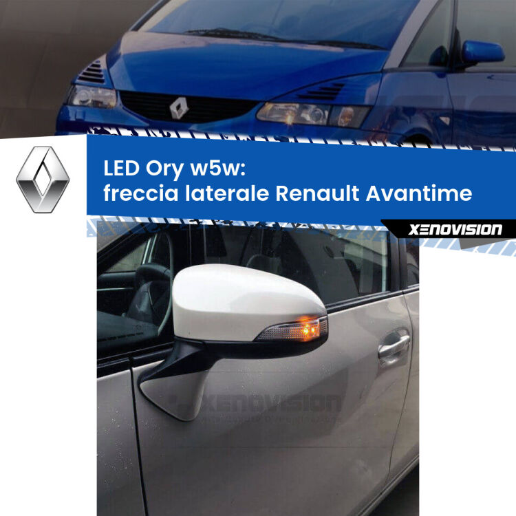 <strong>LED freccia laterale w5w per Renault Avantime</strong>  2001 - 2003. Una lampadina <strong>w5w</strong> canbus luce arancio modello Ory Xenovision.