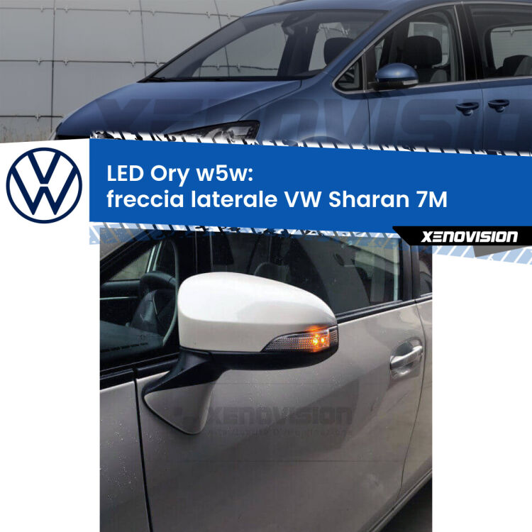 <strong>LED freccia laterale w5w per VW Sharan</strong> 7M faro bianco. Una lampadina <strong>w5w</strong> canbus luce arancio modello Ory Xenovision.