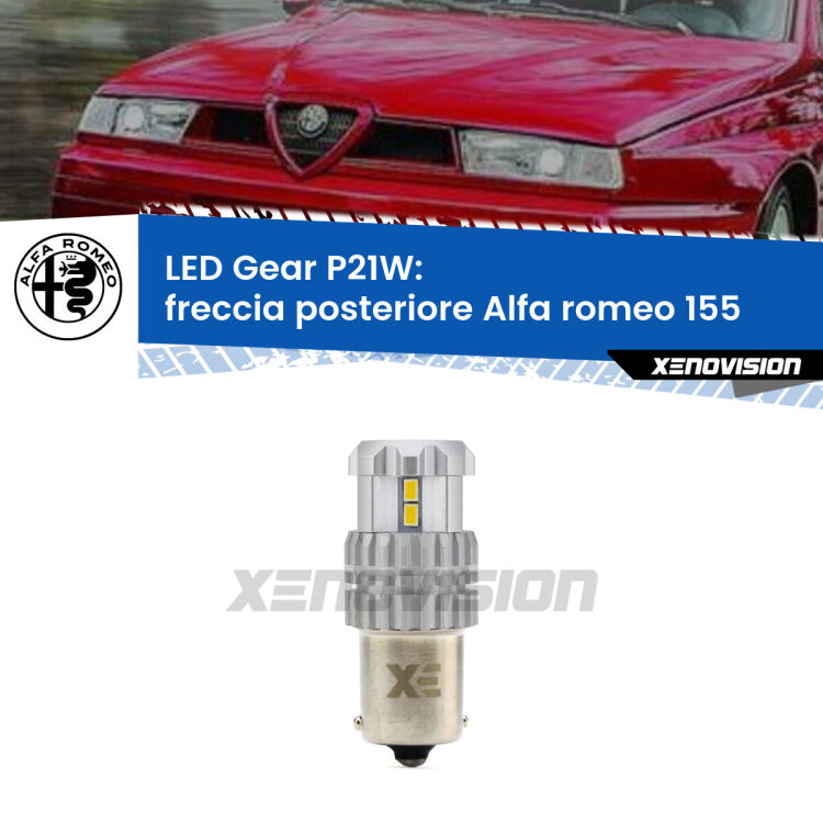 <strong>LED P21W per </strong><strong>Freccia posteriore Alfa romeo 155  1992 - 1997</strong><strong>. </strong>Richiede resistenze per eliminare lampeggio rapido, 3x più luce, compatta. Top Quality.

<strong>Freccia posteriore LED per Alfa romeo 155</strong>  1992 - 1997. Lampada <strong>P21W</strong>. Usa delle resistenze per eliminare lampeggio rapido.