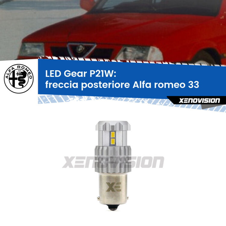 <strong>LED P21W per </strong><strong>Freccia posteriore Alfa romeo 33  1990 - 1994</strong><strong>. </strong>Richiede resistenze per eliminare lampeggio rapido, 3x più luce, compatta. Top Quality.

<strong>Freccia posteriore LED per Alfa romeo 33</strong>  1990 - 1994. Lampada <strong>P21W</strong>. Usa delle resistenze per eliminare lampeggio rapido.
