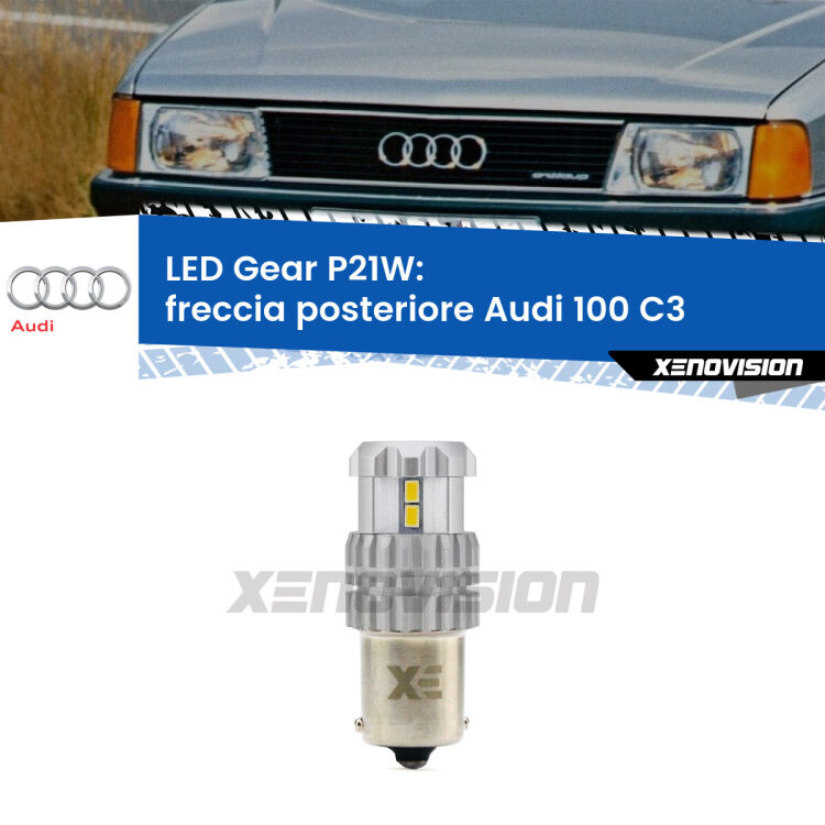 <strong>LED P21W per </strong><strong>Freccia posteriore Audi 100 (C3) 1982 - 1990</strong><strong>. </strong>Richiede resistenze per eliminare lampeggio rapido, 3x più luce, compatta. Top Quality.

<strong>Freccia posteriore LED per Audi 100</strong> C3 1982 - 1990. Lampada <strong>P21W</strong>. Usa delle resistenze per eliminare lampeggio rapido.