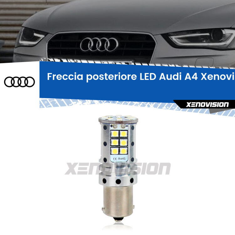 0 Freccia posteriore LED Audi A4: Xenovision Arrow P21W <strong>LED </strong><strong>P21W</strong><strong> p</strong><strong><strong>e</strong>r freccia posteriore Audi A4</strong>. 8x volte più luce, No Hyperflash, dimensioni compatte. Qualità Massima.