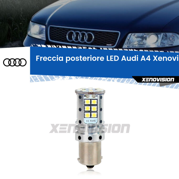 0 Freccia posteriore LED Audi A4: Xenovision Arrow P21W <strong>LED </strong><strong>P21W</strong><strong> p</strong><strong><strong>e</strong>r freccia posteriore Audi A4</strong>. 8x volte più luce, No Hyperflash, dimensioni compatte. Qualità Massima.