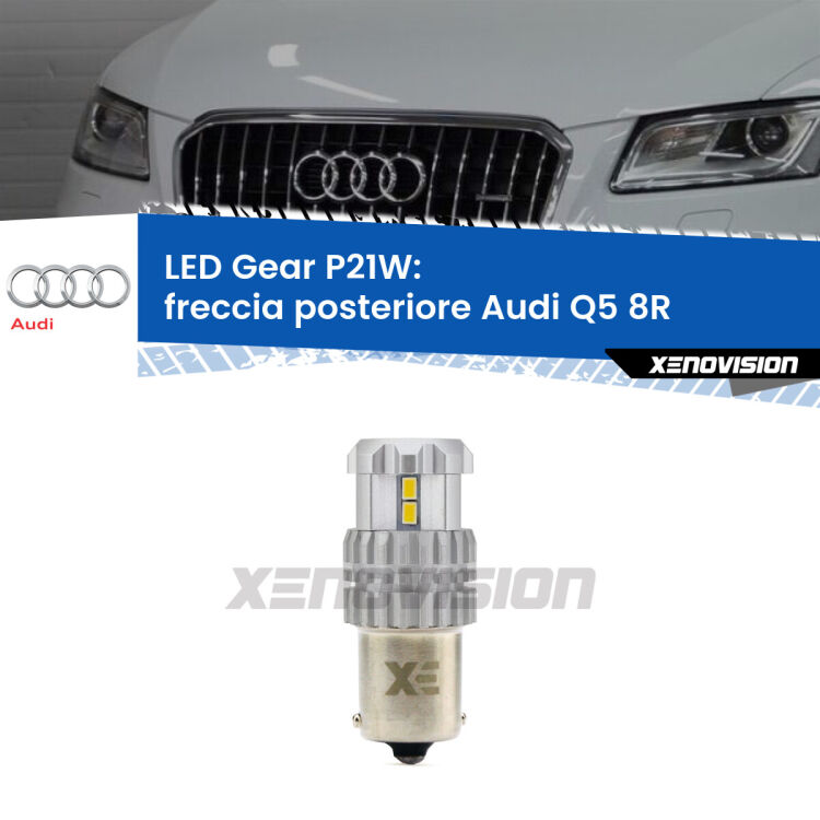 <strong>LED P21W per </strong><strong>Freccia posteriore Audi Q5 (8R) nel paraurti</strong><strong>. </strong>Richiede resistenze per eliminare lampeggio rapido, 3x più luce, compatta. Top Quality.

<strong>Freccia posteriore LED per Audi Q5</strong> 8R nel paraurti. Lampada <strong>P21W</strong>. Usa delle resistenze per eliminare lampeggio rapido.