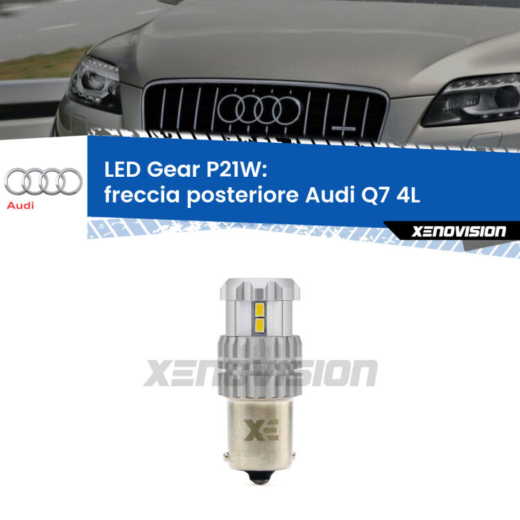 <strong>LED P21W per </strong><strong>Freccia posteriore Audi Q7 (4L) 2006 - 2015</strong><strong>. </strong>Richiede resistenze per eliminare lampeggio rapido, 3x più luce, compatta. Top Quality.

<strong>Freccia posteriore LED per Audi Q7</strong> 4L 2006 - 2015. Lampada <strong>P21W</strong>. Usa delle resistenze per eliminare lampeggio rapido.