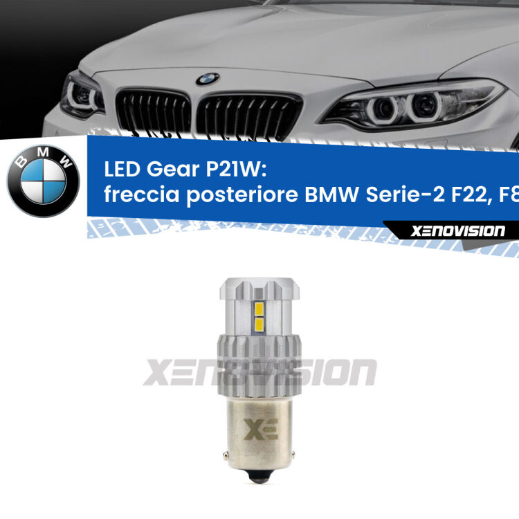 <strong>LED P21W per </strong><strong>Freccia posteriore BMW Serie-2 (F22, F87) 2012 - 2015</strong><strong>. </strong>Richiede resistenze per eliminare lampeggio rapido, 3x più luce, compatta. Top Quality.

<strong>Freccia posteriore LED per BMW Serie-2</strong> F22, F87 2012 - 2015. Lampada <strong>P21W</strong>. Usa delle resistenze per eliminare lampeggio rapido.