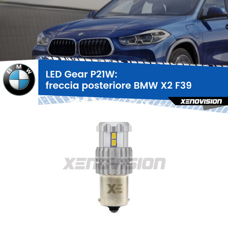 <strong>LED P21W per </strong><strong>Freccia posteriore BMW X2 (F39) 2017 in poi</strong><strong>. </strong>Richiede resistenze per eliminare lampeggio rapido, 3x più luce, compatta. Top Quality.

<strong>Freccia posteriore LED per BMW X2</strong> F39 2017 in poi. Lampada <strong>P21W</strong>. Usa delle resistenze per eliminare lampeggio rapido.