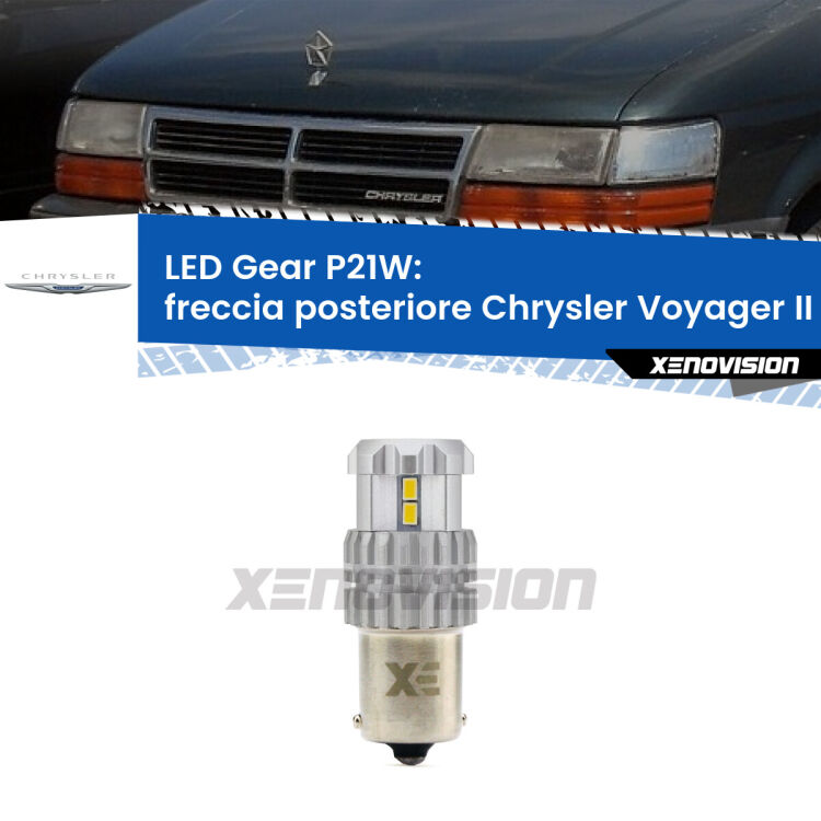 <strong>LED P21W per </strong><strong>Freccia posteriore Chrysler Voyager II (AS) 1990 - 1995</strong><strong>. </strong>Richiede resistenze per eliminare lampeggio rapido, 3x più luce, compatta. Top Quality.

<strong>Freccia posteriore LED per Chrysler Voyager II</strong> AS 1990 - 1995. Lampada <strong>P21W</strong>. Usa delle resistenze per eliminare lampeggio rapido.
