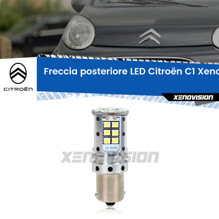0 Freccia posteriore LED Citroën C1: Xenovision Arrow P21W <strong>LED </strong><strong>P21W</strong><strong> p</strong><strong><strong>e</strong>r freccia posteriore Citroën C1</strong>. 8x volte più luce, No Hyperflash, dimensioni compatte. Qualità Massima.