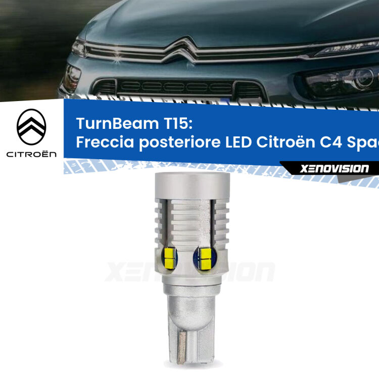 0 Freccia posteriore LED Citroën C4 Spacetourer : XE TurnBeam T15 <strong>LED freccia posteriore Citroën C4 Spacetourer </strong>. Una lampada LED T15 per Frecce, ottima resa in ogni direzione, Qualità Massima.