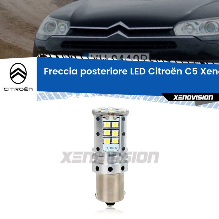0 Freccia posteriore LED Citroën C5: Xenovision Arrow P21W <strong>LED </strong><strong>P21W</strong><strong> p</strong><strong><strong>e</strong>r freccia posteriore Citroën C5</strong>. 8x volte più luce, No Hyperflash, dimensioni compatte. Qualità Massima.
