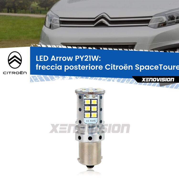 0 Freccia posteriore LED Citroën SpaceTourer 2016 in poi: PY21W Arrow <strong>Freccia posteriore LED no-spie per Citroën SpaceTourer</strong> 2016 in poi. Lampada <strong>PY21W</strong> modello top di gamma Arrow.