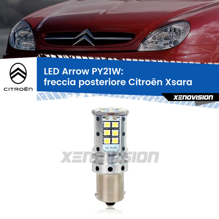 0 Freccia posteriore LED Citroën Xsara  1997 - 2005: PY21W Arrow <strong>Freccia posteriore LED no-spie per Citroën Xsara</strong>  1997 - 2005. Lampada <strong>PY21W</strong> modello top di gamma Arrow.