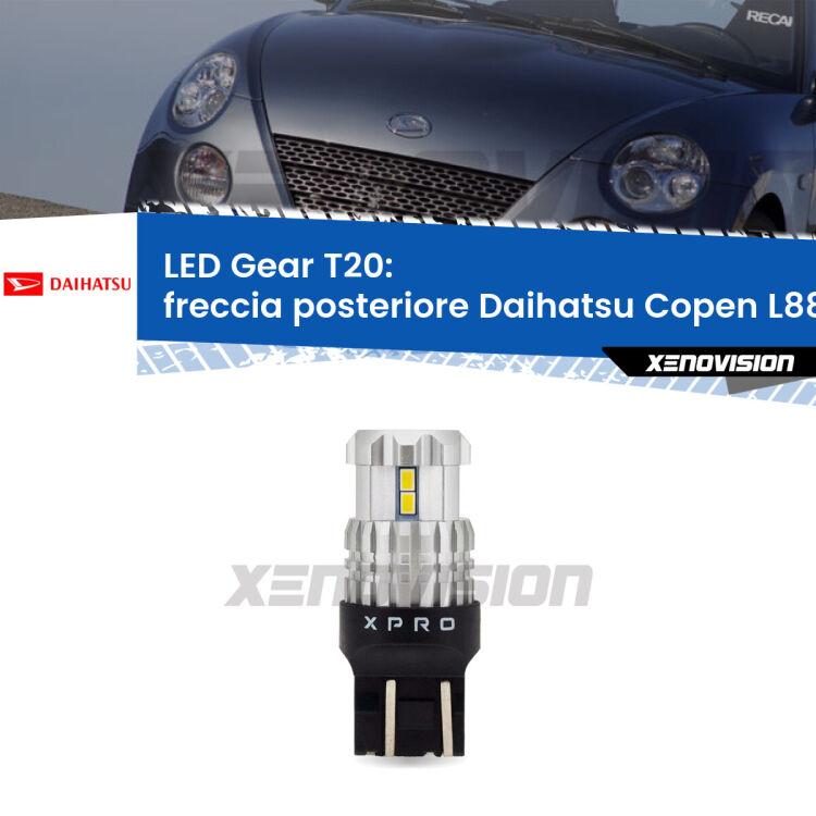 <strong>Freccia posteriore LED per Daihatsu Copen</strong> L88 2003 - 2012. Lampada <strong>T20</strong> modello Gear1, non canbus.