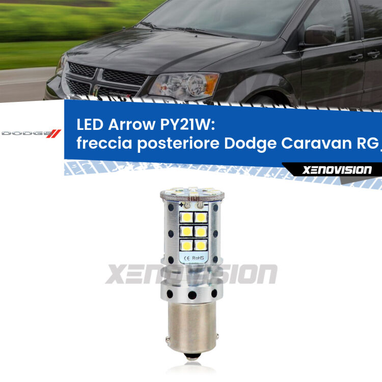 <strong>Freccia posteriore LED no-spie per Dodge Caravan</strong> RG_ 2000 - 2007. Lampada <strong>PY21W</strong> modello top di gamma Arrow.