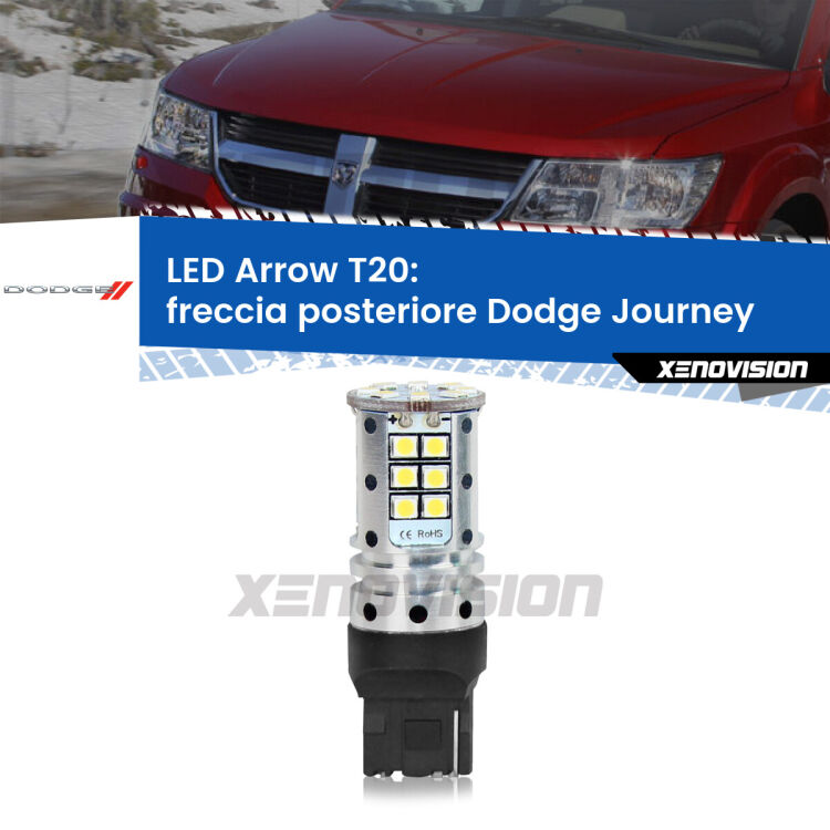 <strong>Freccia posteriore LED no-spie per Dodge Journey</strong>  restyling. Lampada <strong>T20</strong> no Hyperflash modello Arrow.