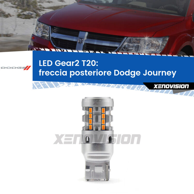 <strong>Freccia posteriore LED no-spie per Dodge Journey</strong>  restyling. Lampada <strong>T20</strong> modello Gear2 no Hyperflash.