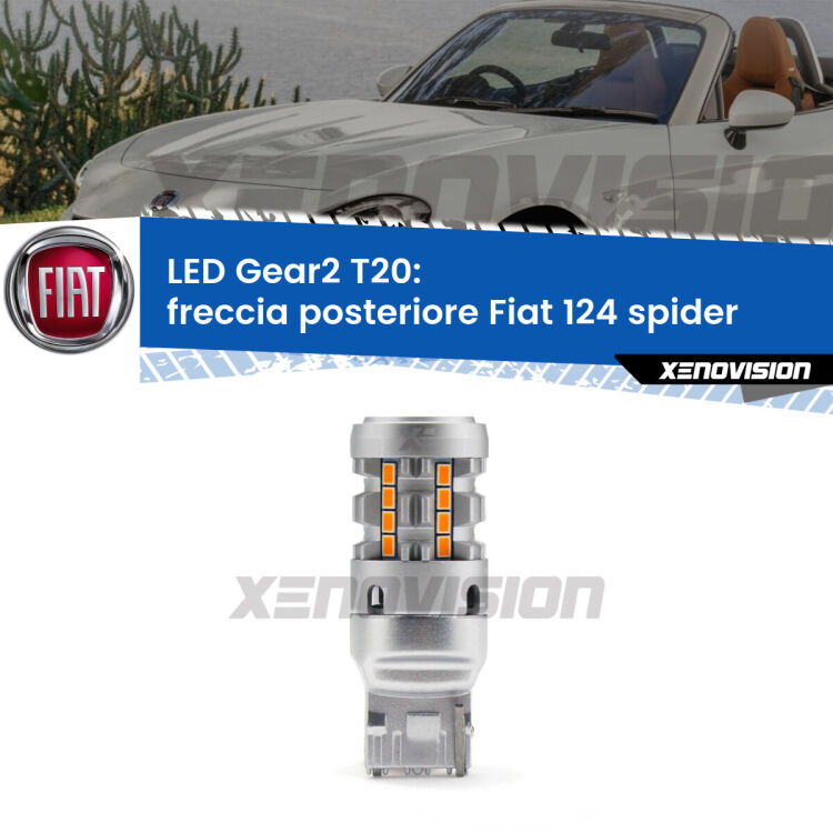 <strong>Freccia posteriore LED no-spie per Fiat 124 spider</strong>  2016 in poi. Lampada <strong>T20</strong> modello Gear2 no Hyperflash.