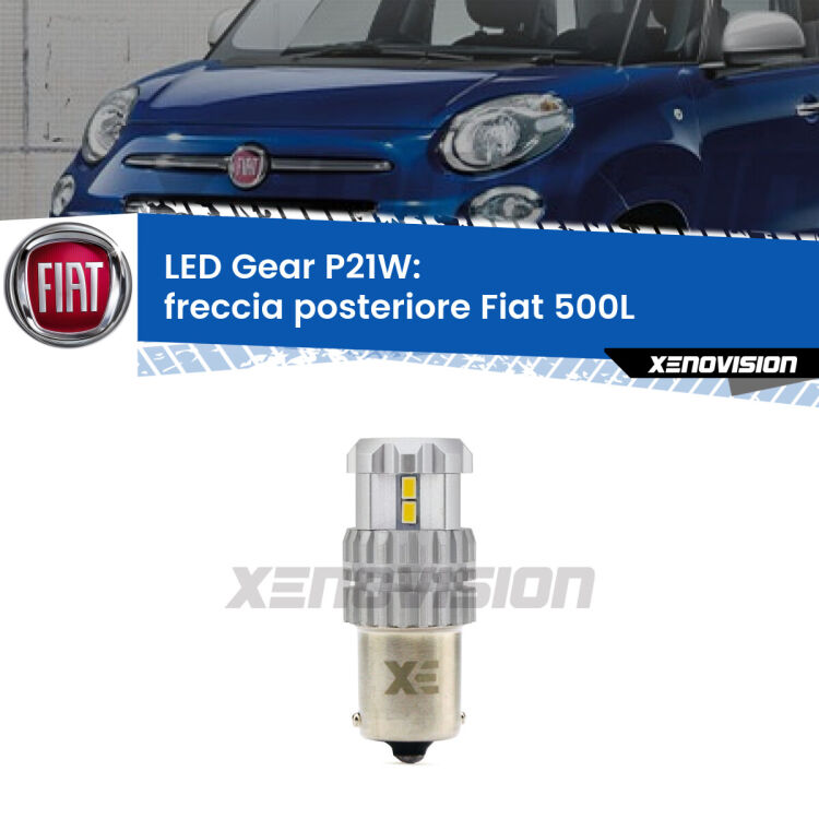 <strong>LED P21W per </strong><strong>Freccia posteriore Fiat 500L  2012 - 2018</strong><strong>. </strong>Richiede resistenze per eliminare lampeggio rapido, 3x più luce, compatta. Top Quality.

<strong>Freccia posteriore LED per Fiat 500L</strong>  2012 - 2018. Lampada <strong>P21W</strong>. Usa delle resistenze per eliminare lampeggio rapido.