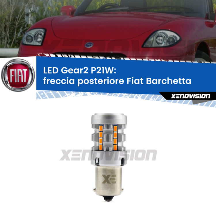<strong>Freccia posteriore LED no-spie per Fiat Barchetta</strong>  1995 - 2005. Lampada <strong>P21W</strong> modello Gear2 no Hyperflash.