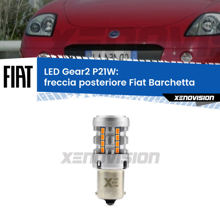 0 Freccia posteriore LED Fiat Barchetta 1995 - 2005: P21W Gear2 FINE SERIE: NO GARANZIA FINE SERIE: NO GARANZIA <strong>Freccia posteriore LED no-spie per Fiat Barchetta</strong> 1995 - 2005. Lampada <strong>P21W</strong> modello Gear2 no Hyperflash.