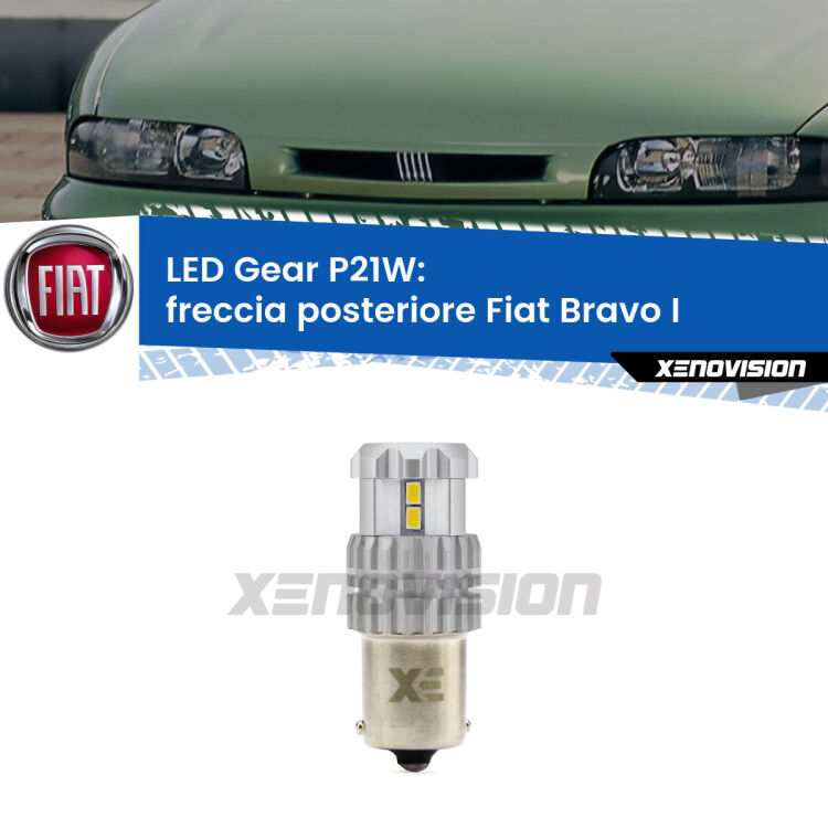 <strong>LED P21W per </strong><strong>Freccia posteriore Fiat Bravo I  1995 - 2001</strong><strong>. </strong>Richiede resistenze per eliminare lampeggio rapido, 3x più luce, compatta. Top Quality.

<strong>Freccia posteriore LED per Fiat Bravo I</strong>  1995 - 2001. Lampada <strong>P21W</strong>. Usa delle resistenze per eliminare lampeggio rapido.