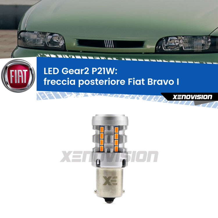 <strong>Freccia posteriore LED no-spie per Fiat Bravo I</strong>  1995 - 2001. Lampada <strong>P21W</strong> modello Gear2 no Hyperflash.