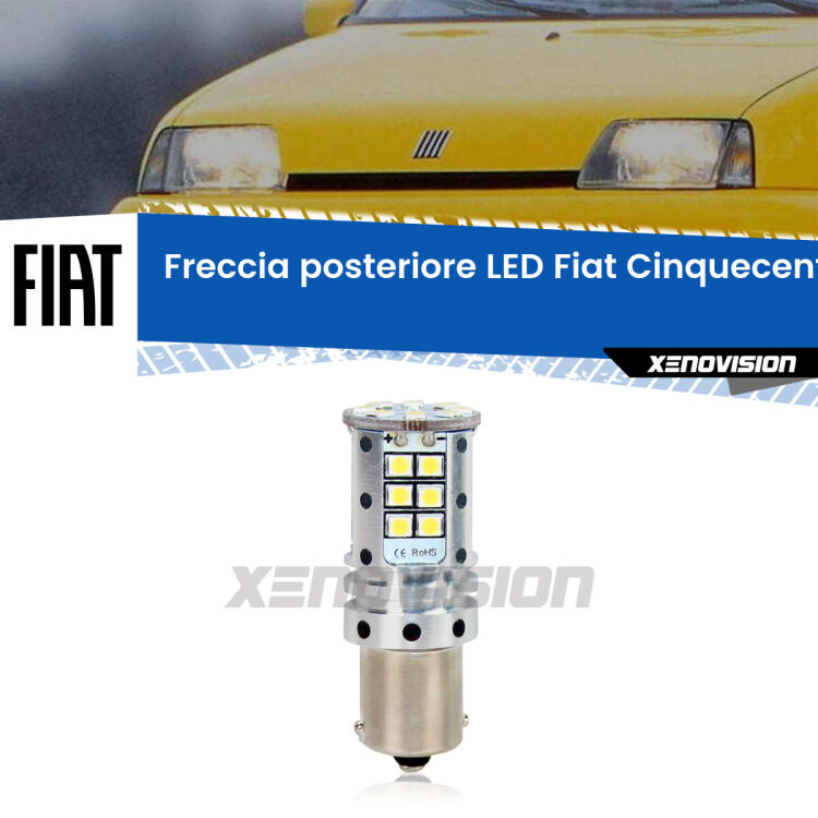 0 Freccia posteriore LED Fiat Cinquecento: Xenovision Arrow P21W <strong>LED </strong><strong>P21W</strong><strong> p</strong><strong><strong>e</strong>r freccia posteriore Fiat Cinquecento</strong>. 8x volte più luce, No Hyperflash, dimensioni compatte. Qualità Massima.