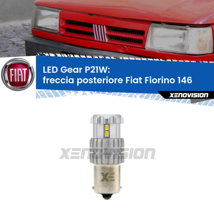 <strong>LED P21W per </strong><strong>Freccia posteriore Fiat Fiorino (146) 1988 - 2001</strong><strong>. </strong>Richiede resistenze per eliminare lampeggio rapido, 3x più luce, compatta. Top Quality.

<strong>Freccia posteriore LED per Fiat Fiorino</strong> 146 1988 - 2001. Lampada <strong>P21W</strong>. Usa delle resistenze per eliminare lampeggio rapido.