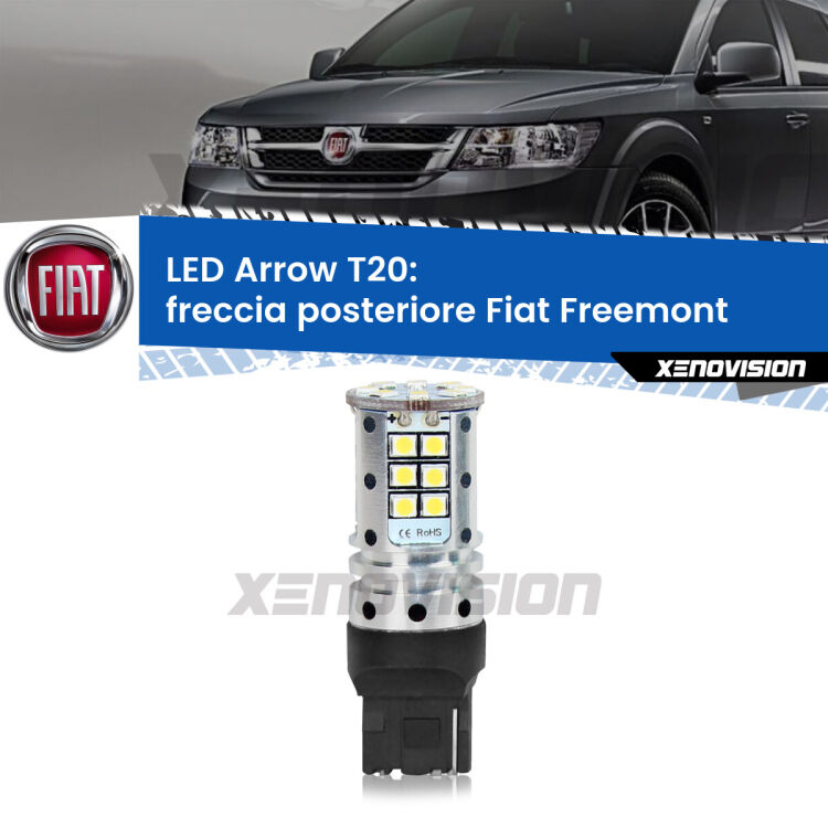 <strong>Freccia posteriore LED no-spie per Fiat Freemont</strong>  2011 - 2016. Lampada <strong>T20</strong> no Hyperflash modello Arrow.